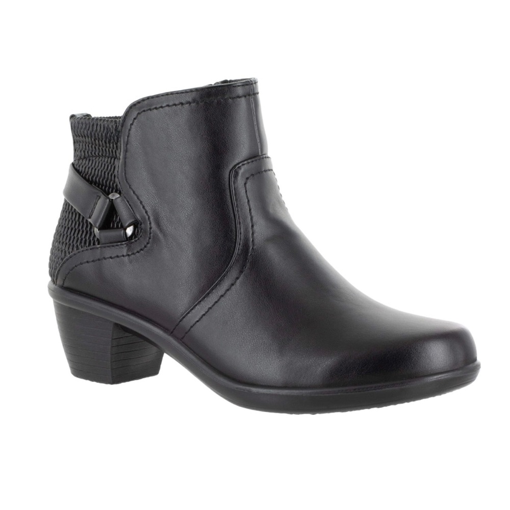 Easy Street Women's Dawnta Pleated Ankle Boots sz 8 Wide Black